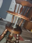 Antique High Back Adjustable Piano Organ Stool Glass Ball Claw Feet Rare