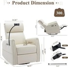 Colamy Power Swivel Recliner Chair Faux Leather Sofa Chair W  2 Device Holders
