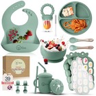 Baby Weaning Set     15 Pcs Silicone Baby Feeding Set With Suction Plate  Bowl    