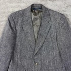 Brooks Brothers Herringbone Blazer Gray Blue Made In Usa Sport Coat Mens 42r