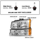 Chrome Headlights For 2003-2006 Chevy Silverado Avalanche Headlamps Assembly Set