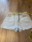 Billabong Women   s Size 27 Frayed Denim Shorts Light Wash