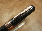 Conklin Mark Twain Crescent Fountain Pen Black Chased  gold Trim Stub Nib