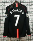 Manchester United 2007 2008 Long Sleeve Black Away Jersey - Cristiano Ronaldo  7