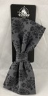 Disney Parks Haunted Mansion Wallpaper Black Grey Silk Bow Tie Adult Wdw - New