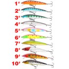 10pcs Minnow Baits Fishing Lures Crankbaits Jerkbait Lot Hooks Bait Bass Tackle 