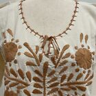 Mexican Blouse With 100   Hand Embroidered  Artisan Top  Boho  Hippie  Hand Made