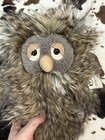 Jellycat Owl London Orlando Plush Fuzzy Sleepy Brown Gray 10  Nwt Retired