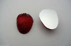 2 Vintage West German Hand Made Fruit Cabochons 27mm Large Strawberry Siam Red
