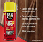 Great Stuff 12 Oz Gaps   Cracks Spray Foam Sealant Expands For Airtight Seal