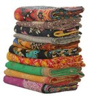 15 Pc Lot Indian Kantha Quilts Handmade Vintage Reversible Blanket Bedspread