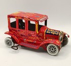 Vintage Plastimarx Marx Mexico Tin Litho Wind Up Jalopy Rare Variant Scarce Red