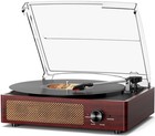 Vintage Vinyl Record Player With Bluetooth  3-speed Turntable   Stereo Speakers 