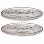 Powerquest Boat Logo Plates   13 3 4 X 3 7 8 Inch Stainless  pair 