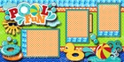 Pool Fun   Swim Summer 2 Premade Scrapbook Pages Paper Piecing Layout Digiscrap