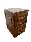 Gorgeous Vintage Tiger Oak File Cabinet Two Locking Drawers Paneled Sides Legal