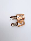 Vintage Designer Signed marked Matisse Copper White Enamel Jewelry Clip Earring