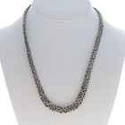 Sterling Silver Graduated Byzantine Chain Necklace 20  - 925