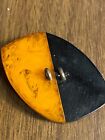 Vintage Large Bakelite Black Gold Large Coat Sewing Button Nice Solid 2 x 1 3 8 