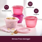Tupperware Servalier Bowls Set Of 8 Pink W  White Seals 4x10oz   4x20oz New