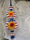 Rare Vintage Christopher Radko  old Glory Finial  Reflector Tree Topper 2002