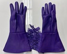 Gorgeous Purple Goatskin Leather Fringe Gauntlets - Size Large - Made In The Usa