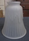 Vintage Art Deco Glass Lamp Shade Frosted Bell Scallop Leaf 5    - 2  Fit     Jgx
