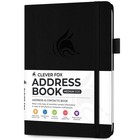 Alphabetical Address Book With Phone Tabs - Medium Size  Black Organizer