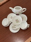Vintage Miniature Porcelain Child s Tea Set With Pink Rose Pattern 10pc