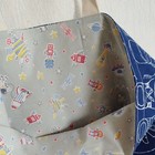 Shoulder Tote Bag Sub-bag Eco Bag Handmade Cat And Bottle Design Navy Reversible