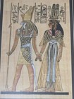 Authentic 18    Hand Painted Ancient Egyptian Papyrus Replica From Temple Framed  