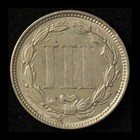 1867 3c Three Cent Nickel- Free Shipping Usa