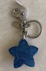 Nwt Coach Blue Glitter Sparkle Resin Wildflower Key Ring Bag Charm Fob F35132