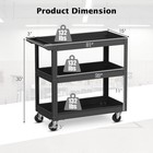 3-tier Metal  utility  cart 400 Lbs  storage  service  trolley Tool Storage Black