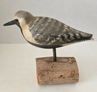 Hand Carved Wood Black Bellied Plover Shore Bird  84 Glass Eyes Signed Jlb