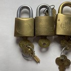 Lot Of 5 Vintage Corbin Padlocks  With Keys 
