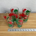 Vintage Avon 1983 Red Geranium Floral Highball Glasses Set Of 4 Retro