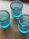 Set Of 3 Vintage Hemingray 16 Aqua Blue Glass Insulators Telegraph Telephone Usa