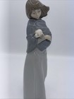 Nadel Glazed Girl Holding A Puppy  Beautiful Porcelain From Spain  Retired 