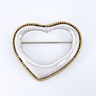 Sterling Silver   Brass Heart Brooch   Vintage 925 Mexican Taxco Mixed Metal Pin