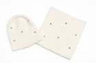 Victoria s Secret Ivory Rhinestone Beanie   Infinity Scarf Set Osfm Winter