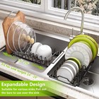 Sink Dish Drying Rack - Expandable Small Dish Rack Dish Drainer For Kitchen C   