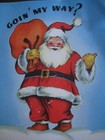 Unused 1950s Vintage Greeting Card Whitman Christmas Hitchhiking Santa