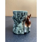 Vintage Disney Bambi Ceramic Planter Figurine Tree Trunk Disneyana Decor