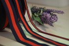 2 Yards Blue And Red Striped Grosgrain Ribbon Diy Shoes collars bows ties belts
