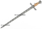 Custom Handmade Battle Ready Full Tang Damascus Sword With Sheath