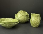 Vintage Holland Mold Green Cabbageware Lettuce Ware Tureen Bowls Pitcher Set