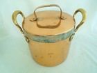 Antique Dovetailed Copper 1 Gl  Lidded Cooking Pot
