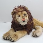 Vintage Steiff  leo  Lion Mohair Lion Glass Eyes 1950 60 s Reclining Plush 