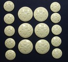 16 Veronica Beard Metal Buttons White Overpaint Crest Style Fair Used Condition